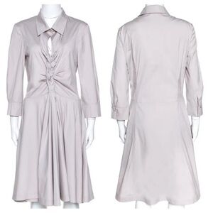 Celine Grey Cotton Blend Braided Detail Short Dress Size 34 EU 2 US